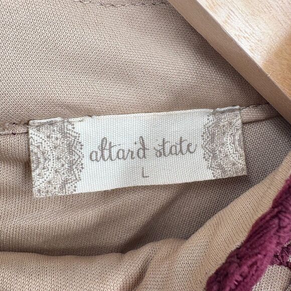 Altar'd State Burgundy Lace Overlay Dress, Sz Large, Choker Funeral Wedding - Picture 8 of 10